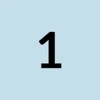 Bold number 1 on a light blue square background representing the initial contact step.